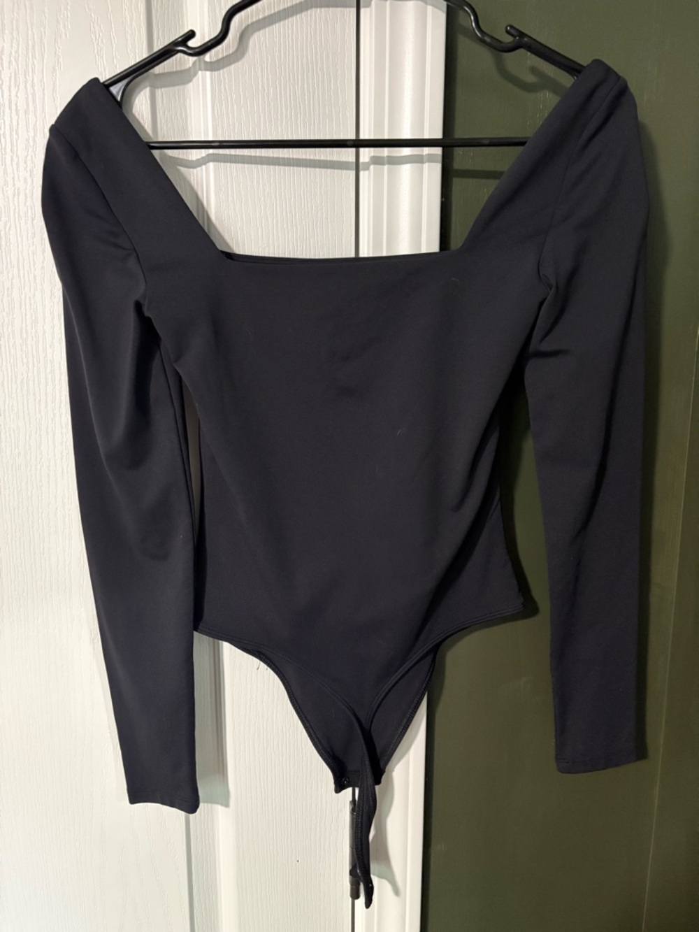 Size S Babaton Aritzia Black Square Neck Long Sleeve Bodysuit
